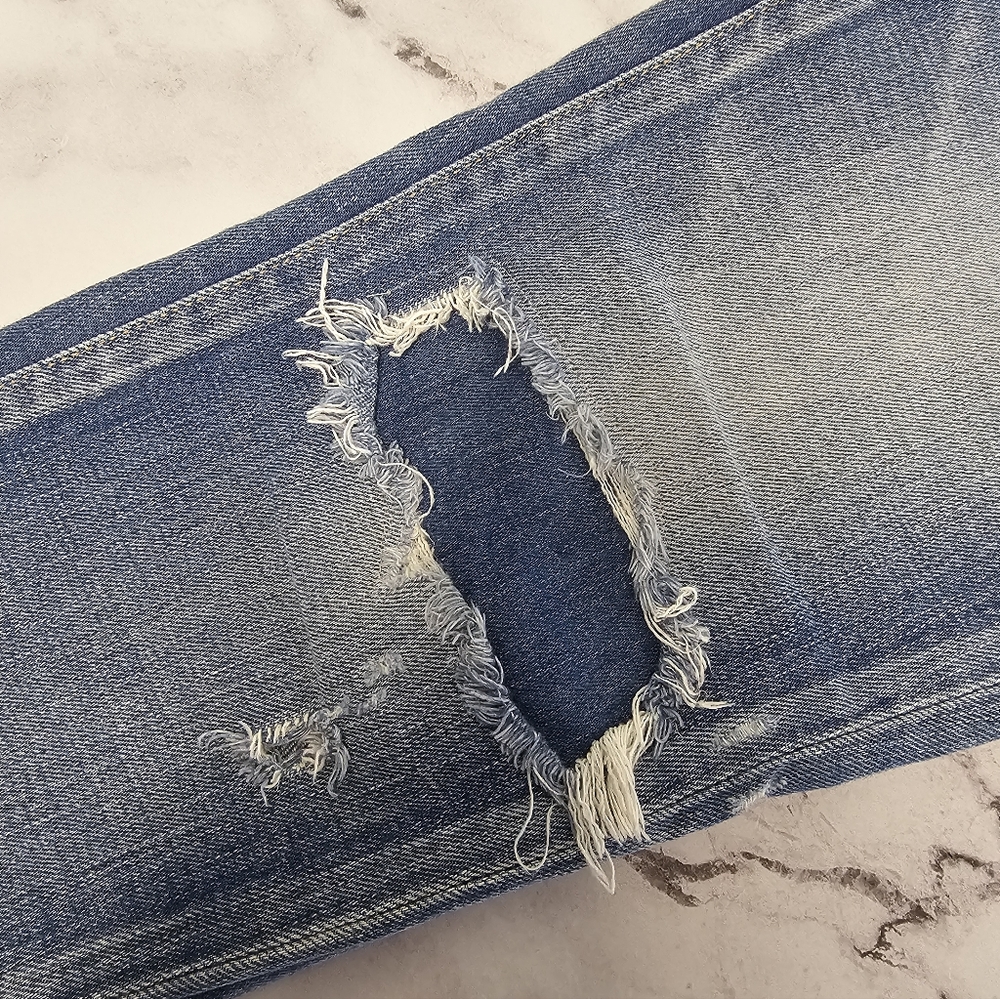 Moussy Vintage Mid Rise Distressed Y2K Skinny Ankle Light Blue Jeans 27 Preowned - Picture 9 of 10